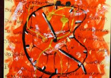 Geknautsches Ziffernblatt einer Uhr